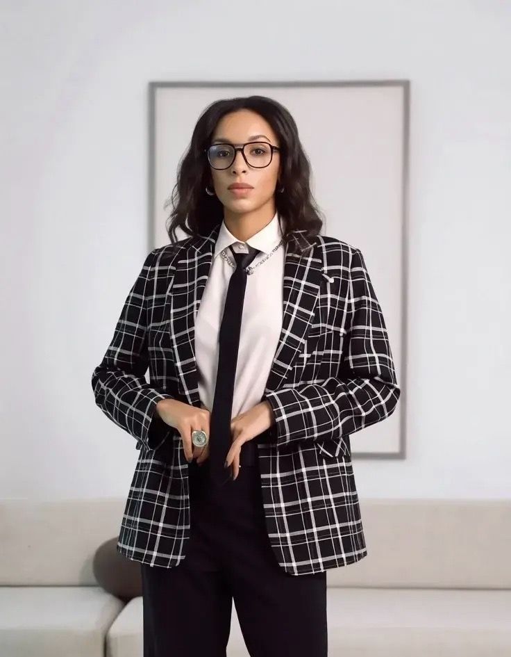 Жакет 422 (черный клетка)