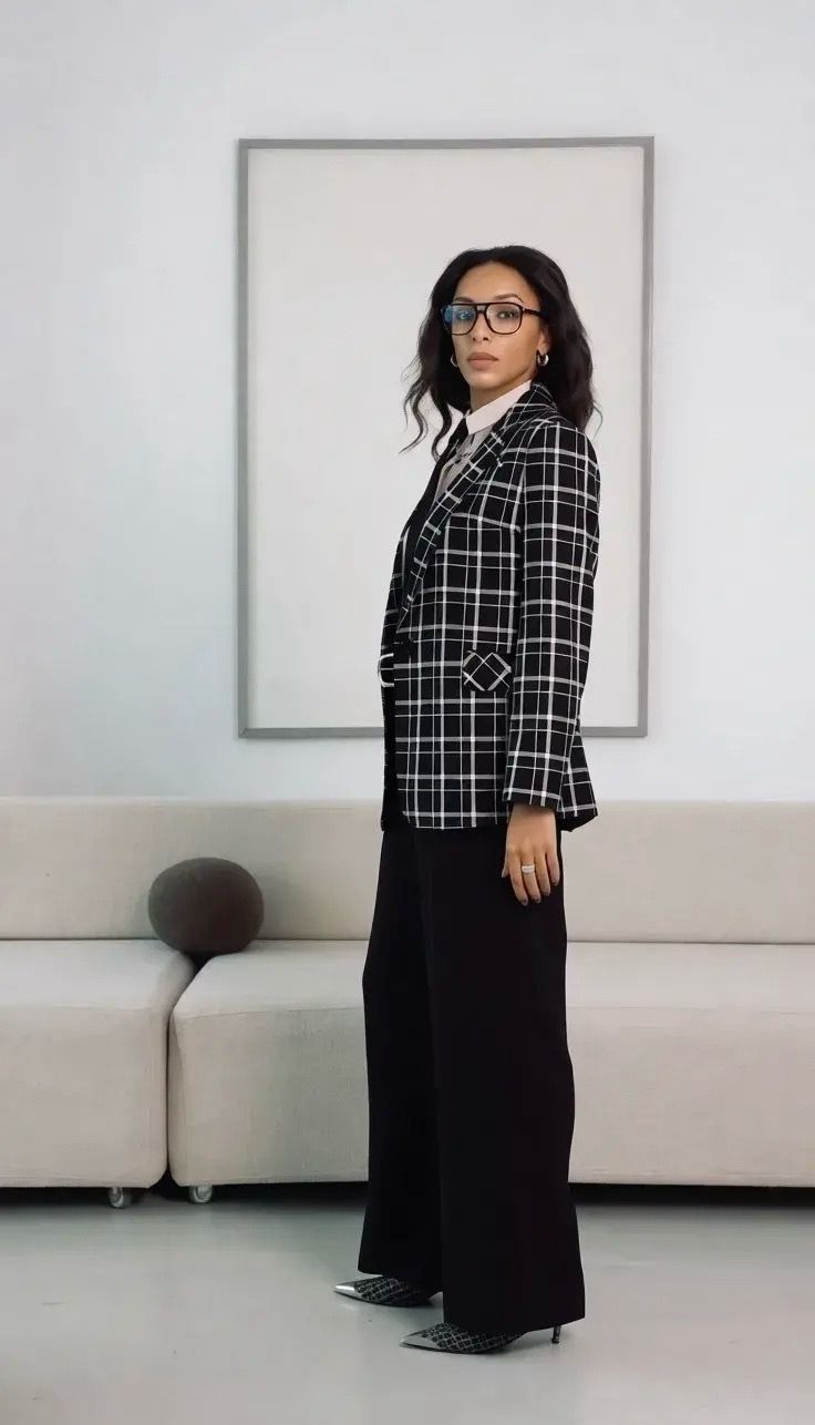 Жакет 422 (черный клетка)