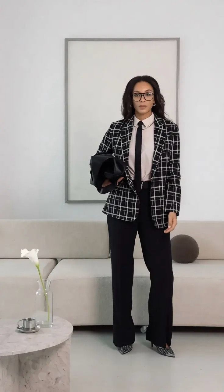 Жакет 422 (черный клетка)