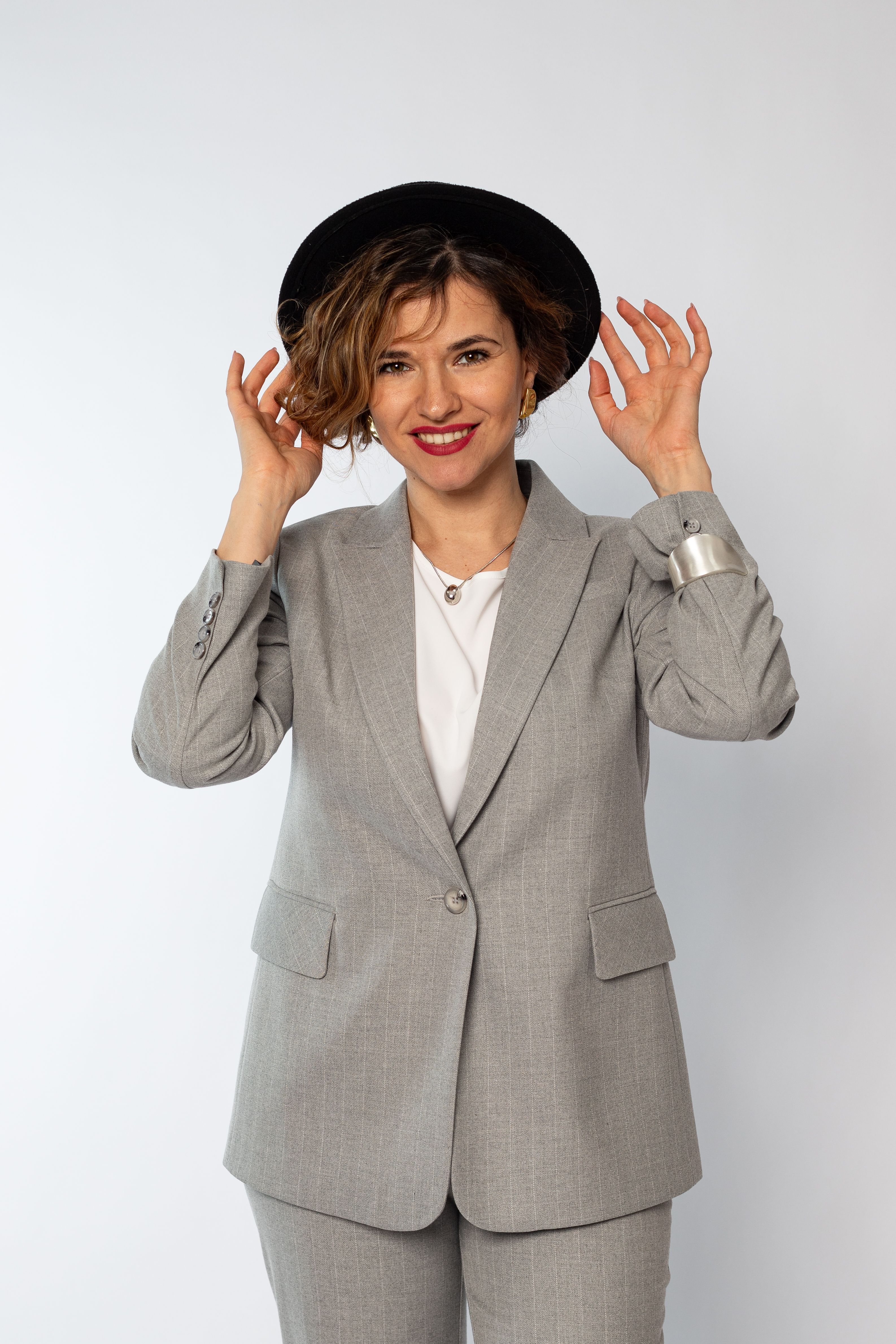 Жакет 422 (серый полоска) 